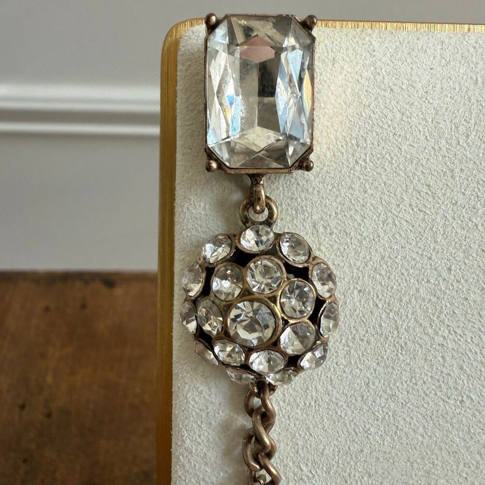 Banana Republic Rhinestone Bombe Dangle Statement Earrings - Picture 3 of 8